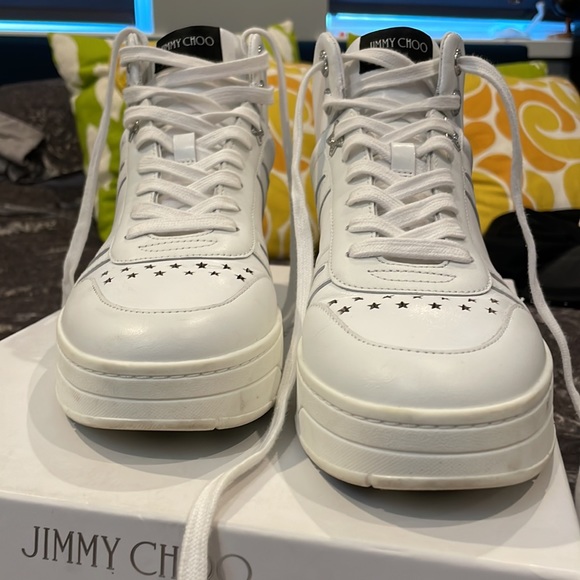 Jimmy Choo white sneakers size 38 - Picture 4 of 11
